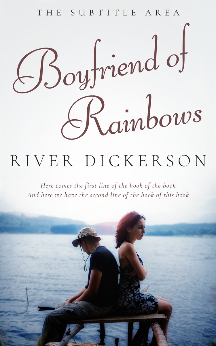 2D view of Premade Romance Book Cover - Bright Gray