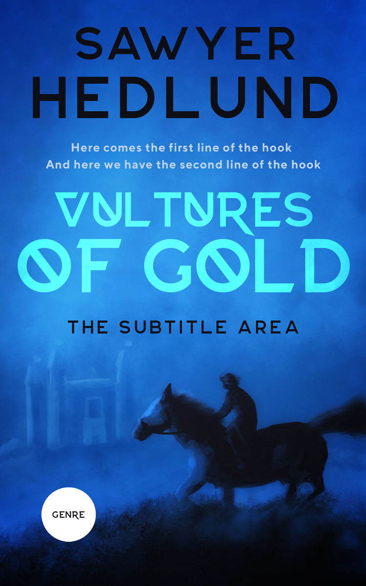 2D view of Premade Fantasy Book Cover - Denim