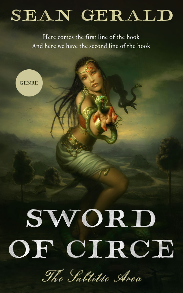 2D view of Premade Fantasy Book Cover - Black Olive