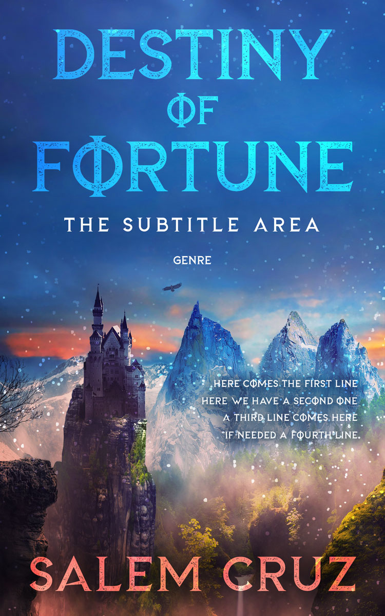 2D view of Premade Fantasy Book Cover - Chambray