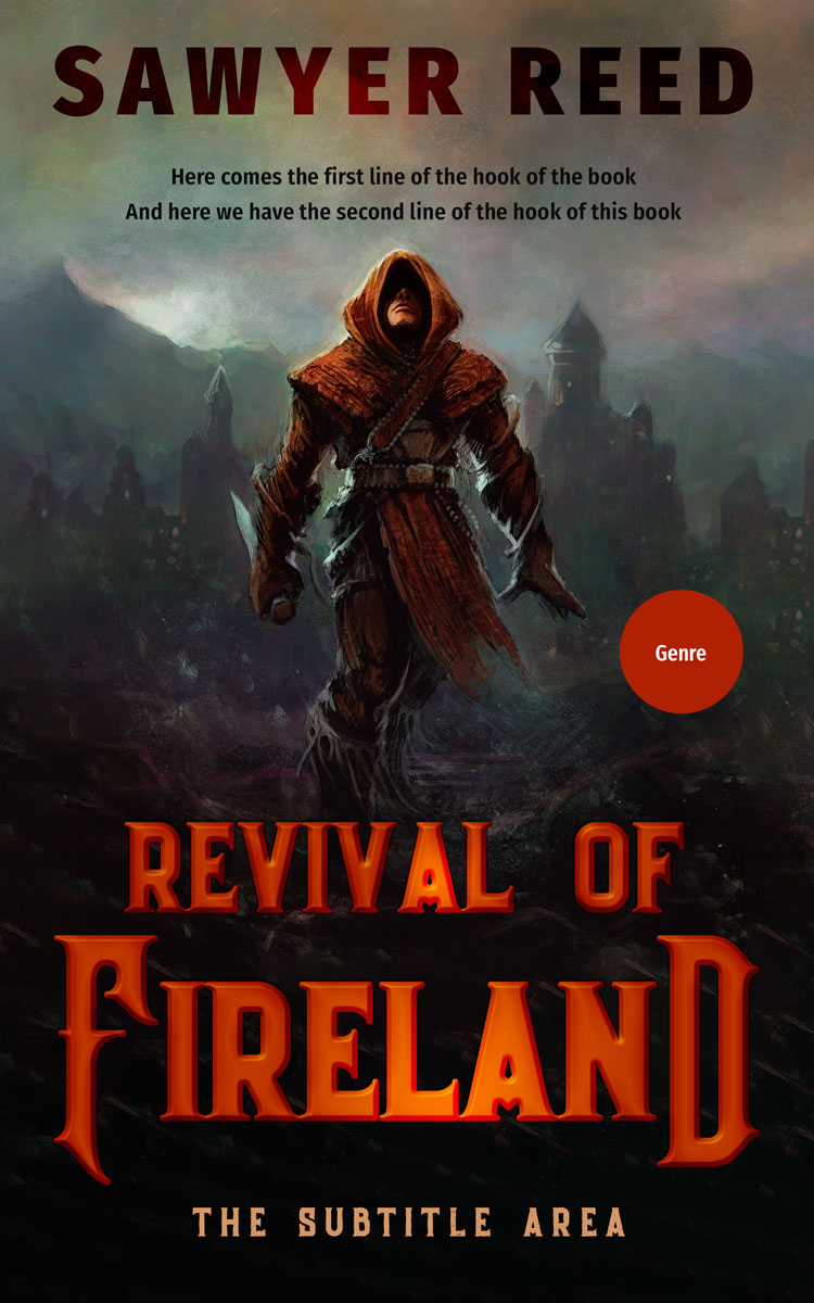 2D view of Premade Fantasy Book Cover - Cod Gray