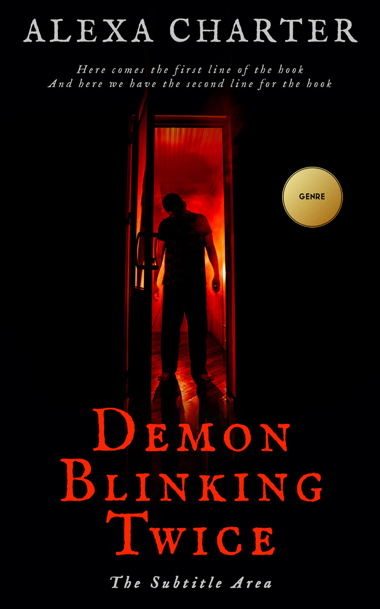 2D view of Black #12343 - Premade Mystery & Thriller & Suspense Book Cover