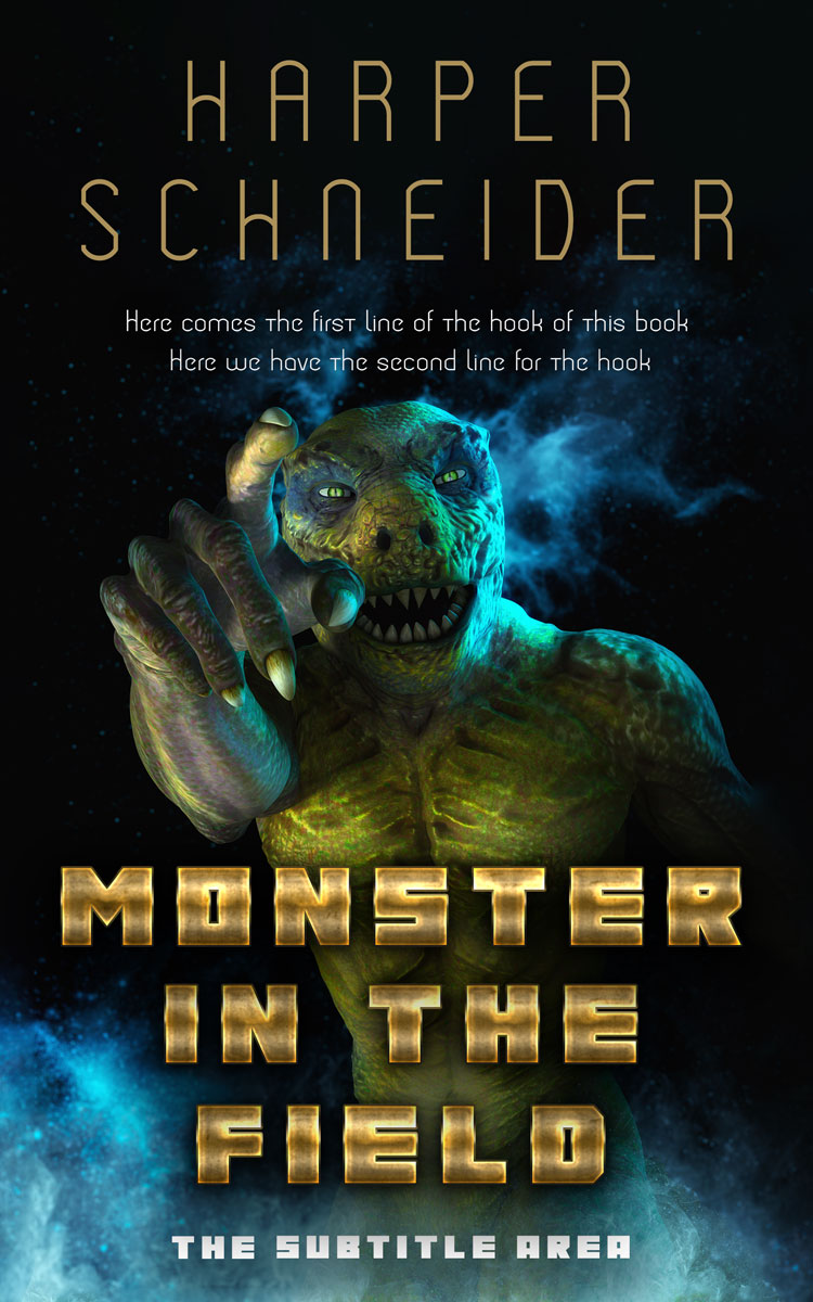 2D view of Premade Horror Book Cover - Black