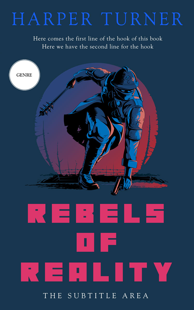 2D view of Premade Action & Adventure Book Cover - Nile Blue