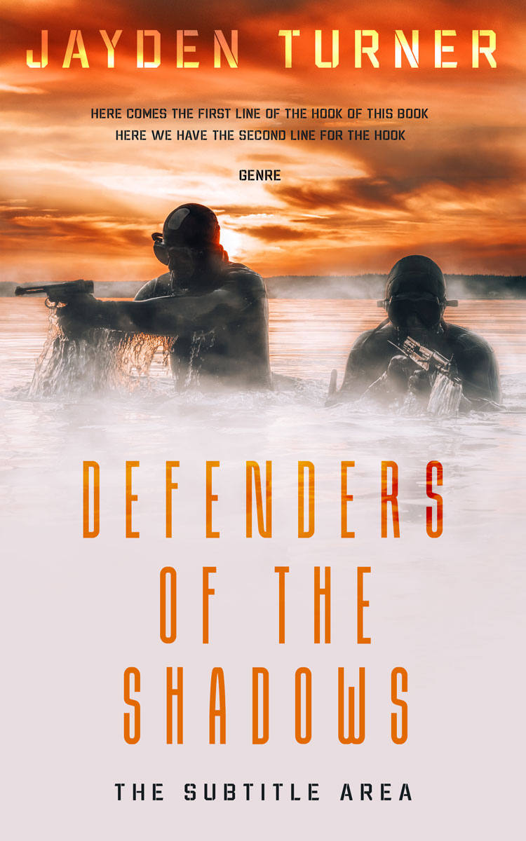 2D view of Premade Action & Adventure Book Cover - Bizarre