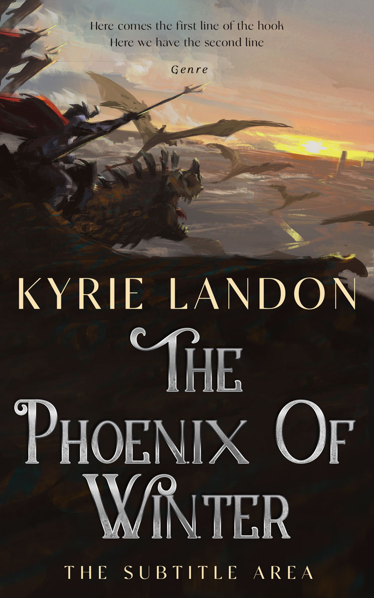 2D view of Heathered Gray #12543 - Premade Fantasy Book Cover