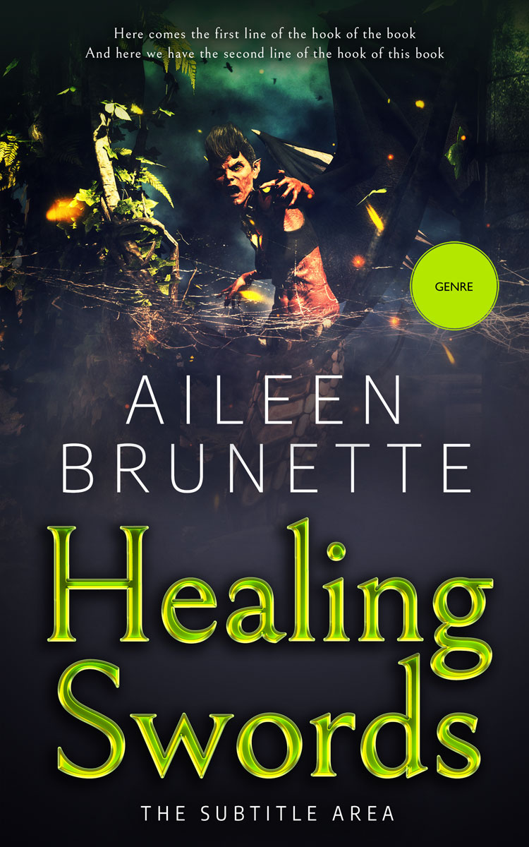 2D view of Premade Fantasy Book Cover - Shark