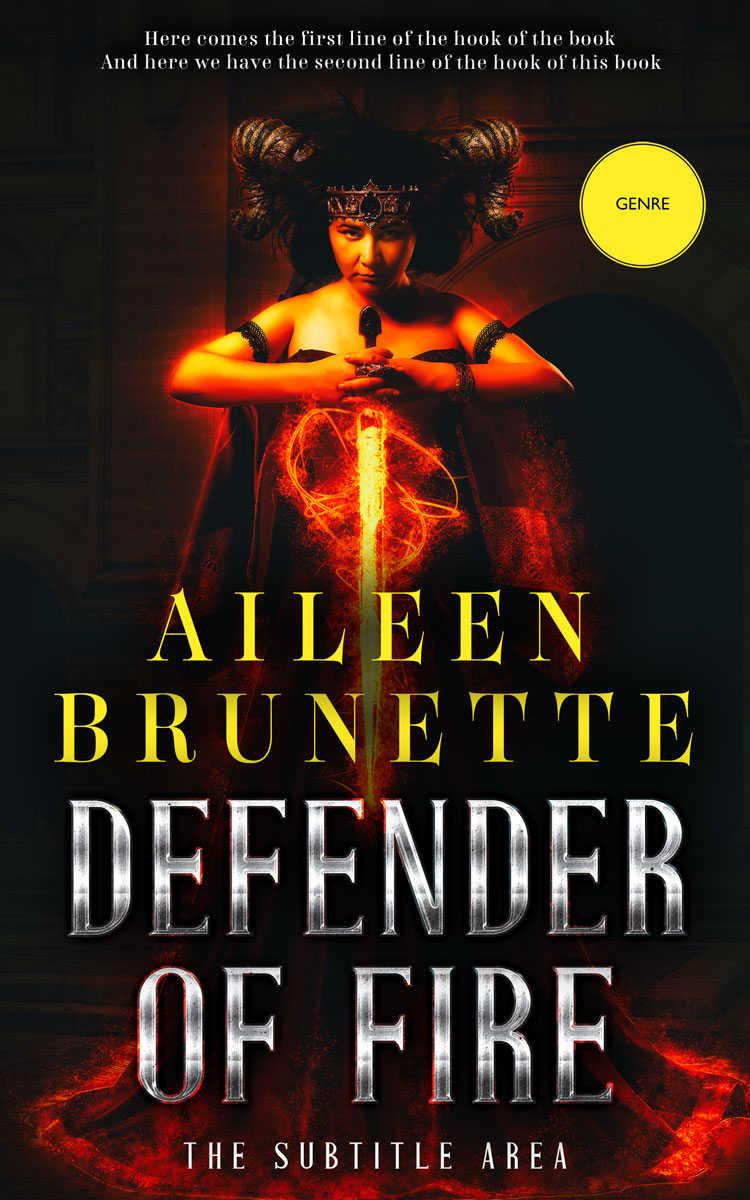 2D view of Premade Fantasy Book Cover - Cocoa Brown