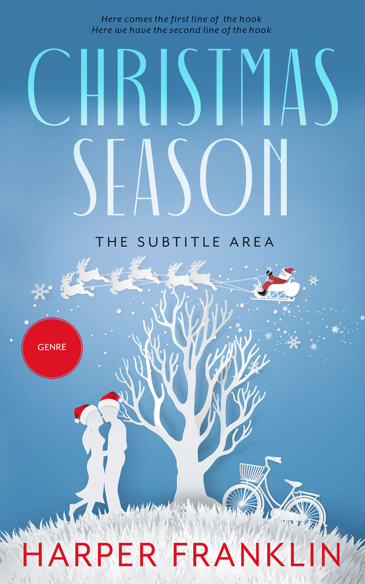 2D view of Premade Romance Book Cover - Fountain Blue