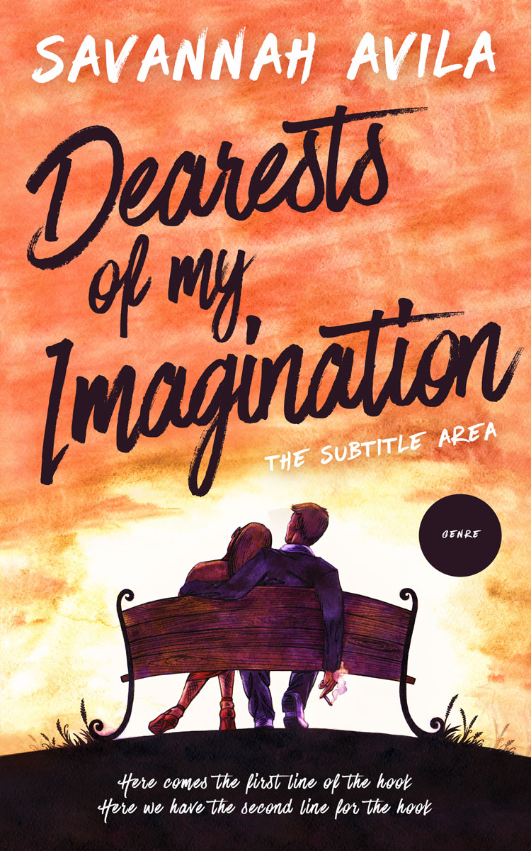 2D view of Premade Romance Book Cover - Sandy Brown