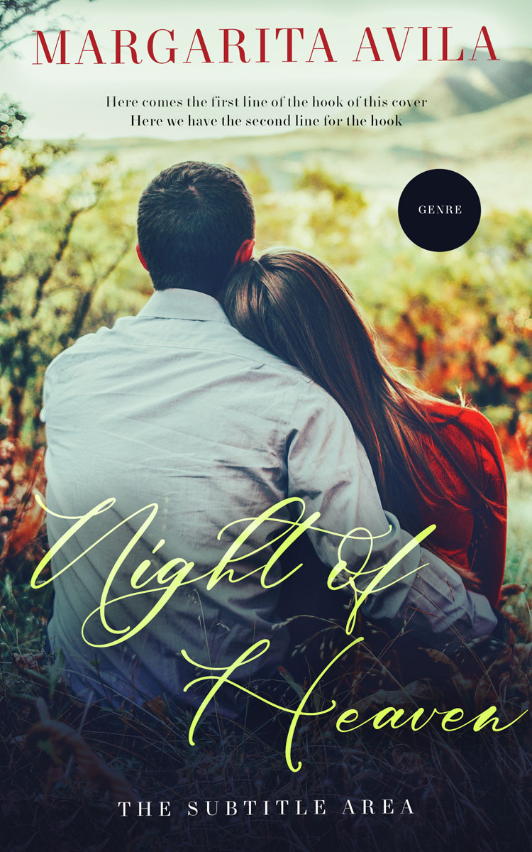 2D view of Premade Romance Book Cover - Ebony Clay