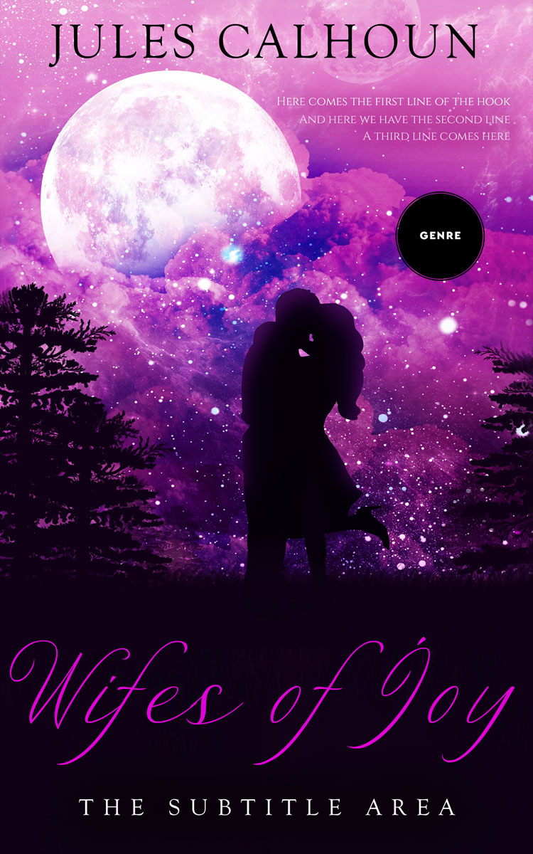 2D view of Premade Romance Book Cover - Violet