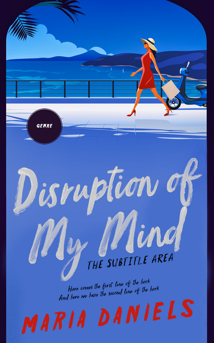 2D view of Premade Chick Lit Book Cover - Indigo