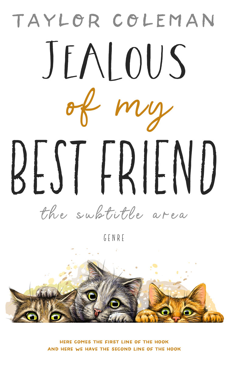 2D view of Premade Children's Book Cover - Heathered Gray