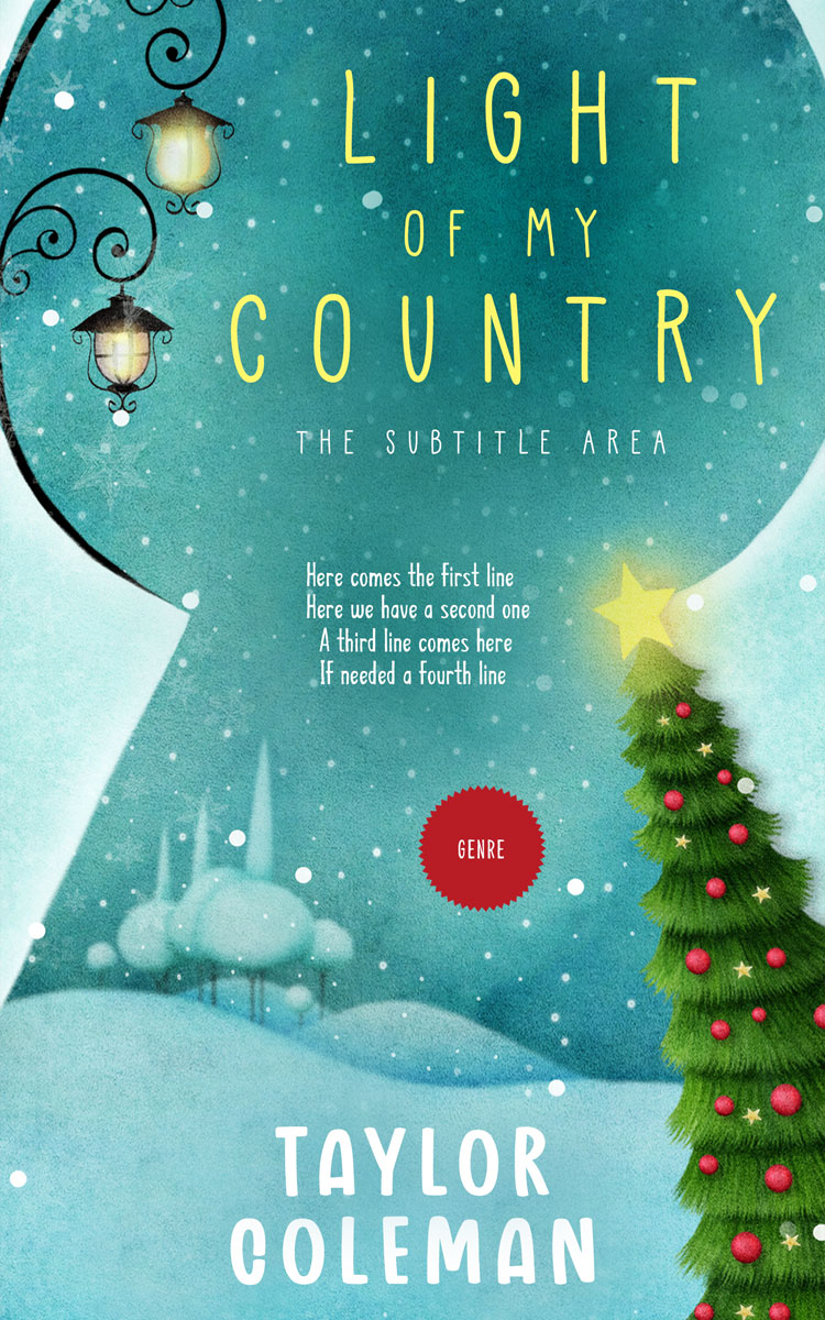 2D view of Hippie Blue #13626 - Premade Fantasy Book Cover