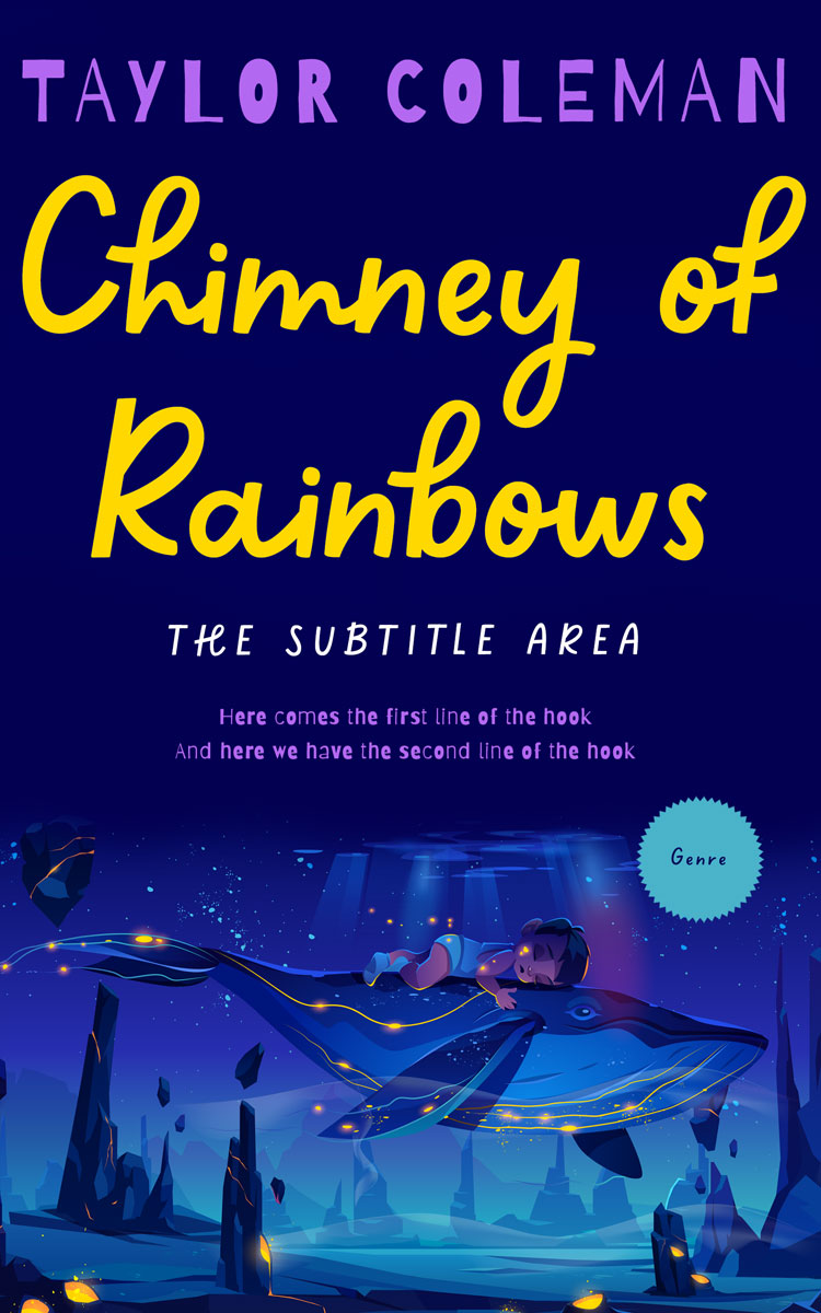 2D view of Premade Fantasy Book Cover - Gulf Blue