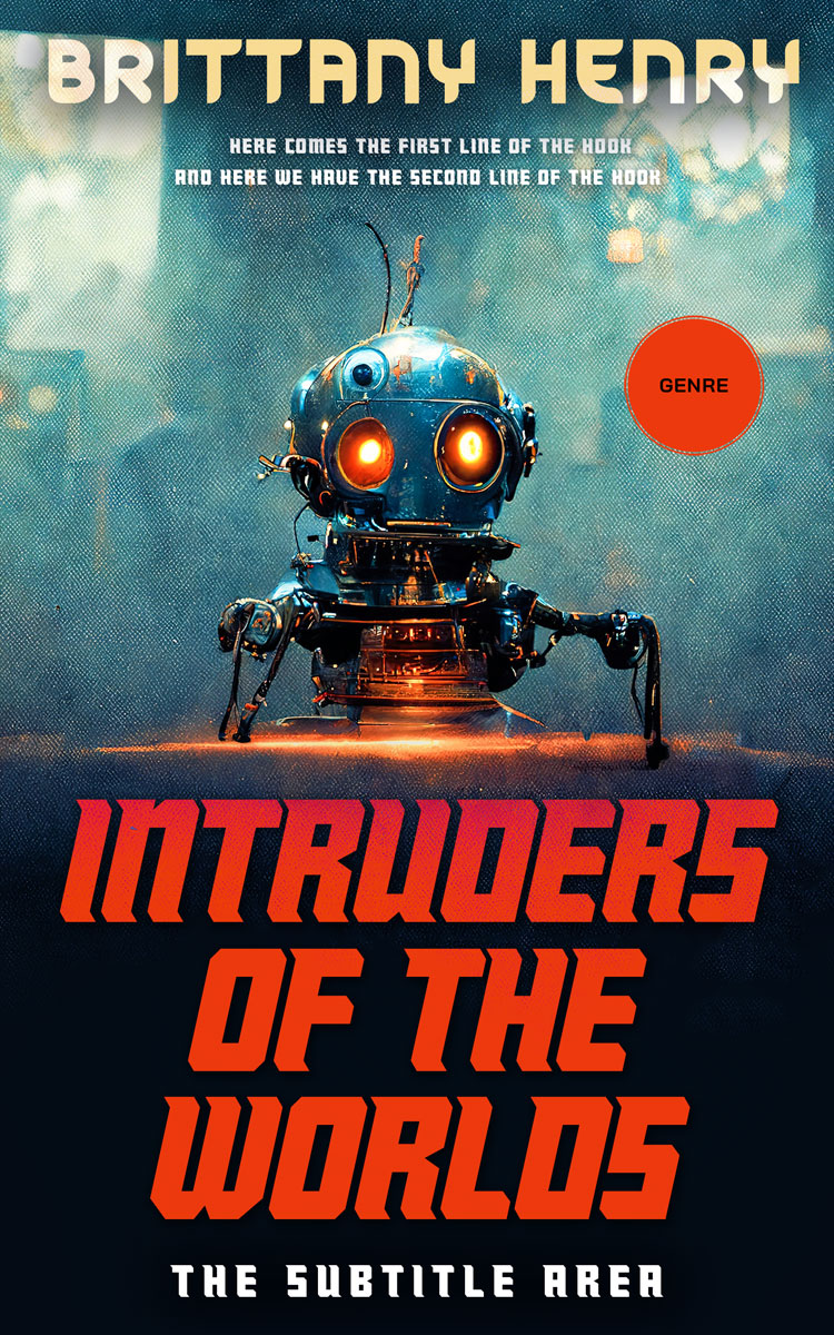 2D view of Premade Science Fiction Book Cover - Terracotta