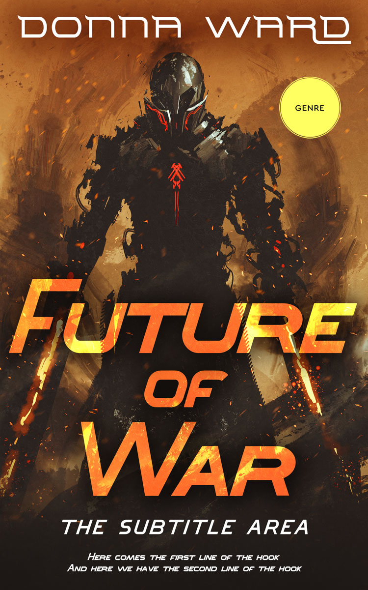 2D view of Premade Science Fiction Book Cover - Raw Sienna