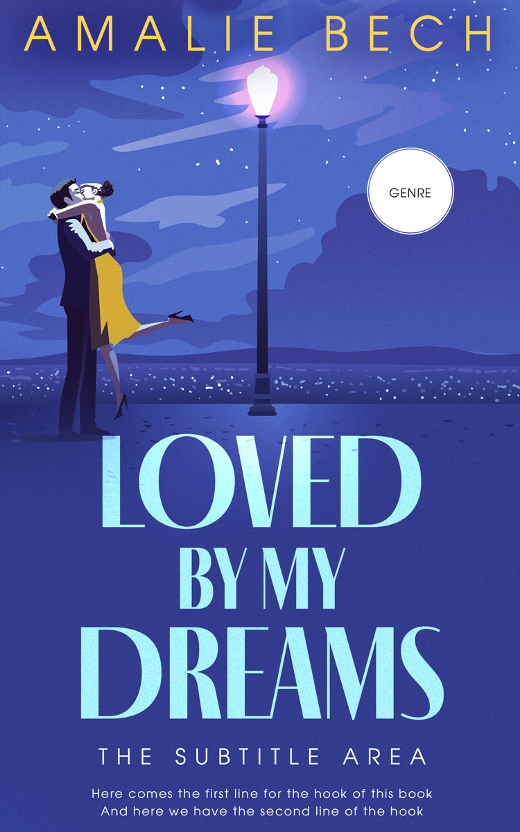 2D view of Premade Romance Book Cover - Chambray