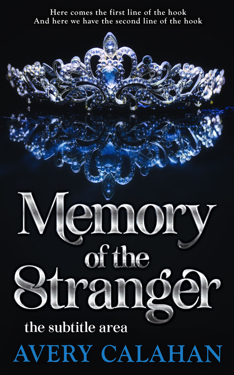 2D view of Premade Romance Book Cover - Black