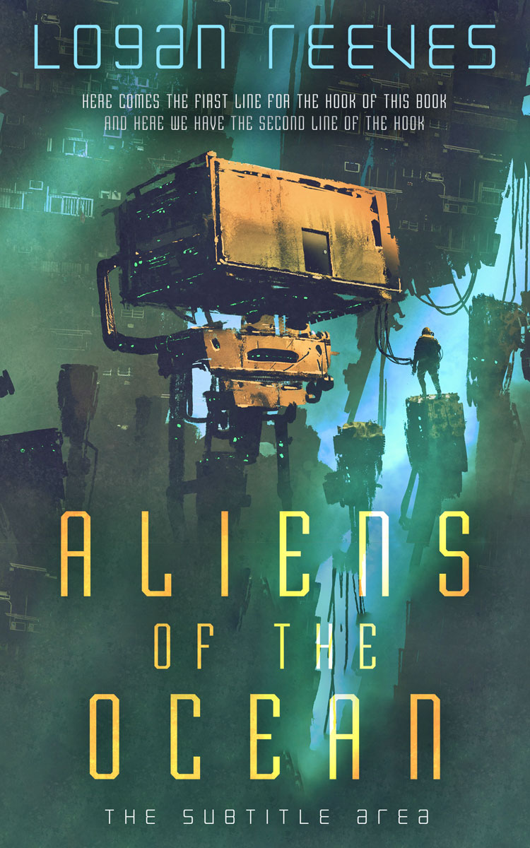 2D view of Mineral Green #14346 - Premade Science Fiction Book Cover