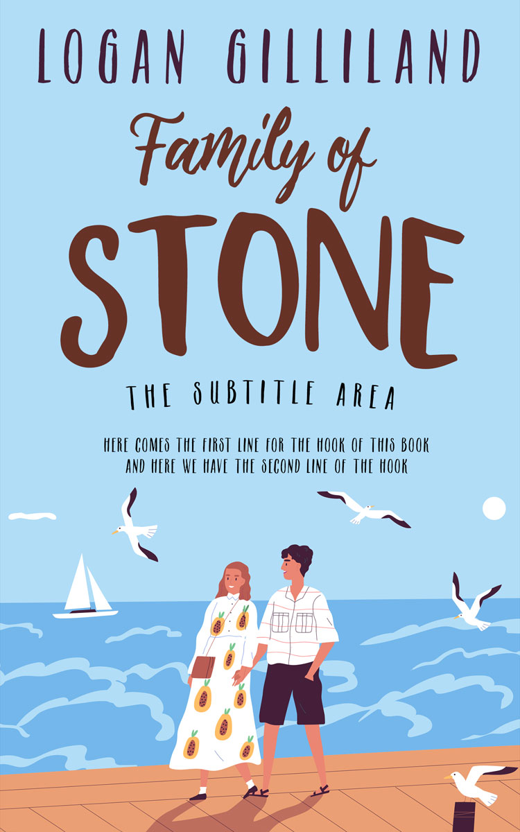 2D view of Premade Romance Book Cover - Blizzard Blue