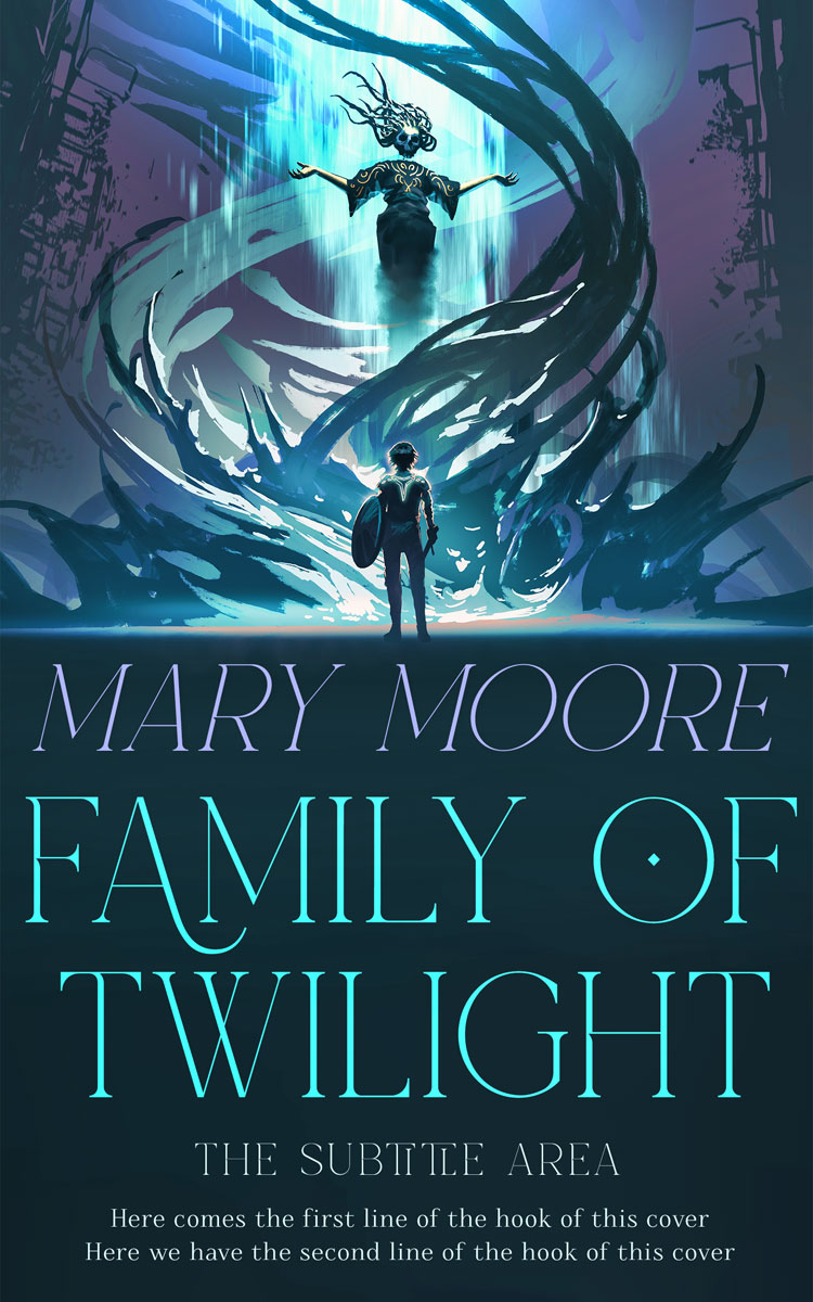 2D view of Premade Fantasy Book Cover - Blue Dianne