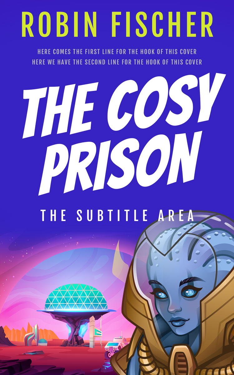 2D view of Premade Science Fiction Book Cover - Careys Pink