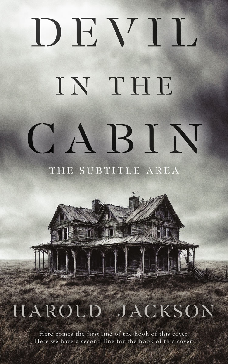 2D view of Premade Horror Book Cover - Gray Nickel