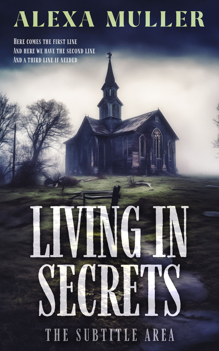 2D view of Premade Mystery & Thriller & Suspense Book Cover - Timberwolf