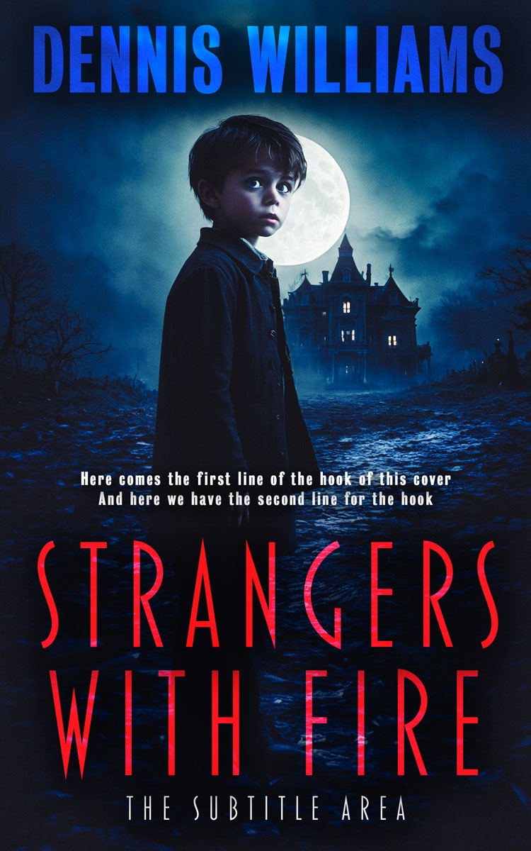 2D view of Premade Abstract Book Cover - Firefly