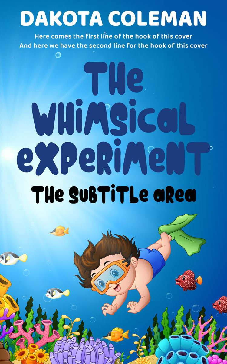 2D view of Premade Children's Book Cover - Denim