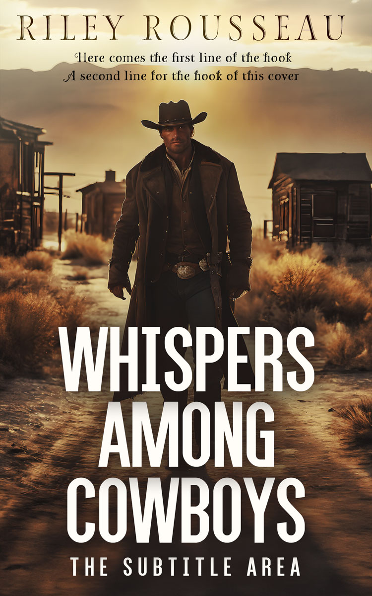 2D view of Premade Action & Adventure Book Cover - English Walnut