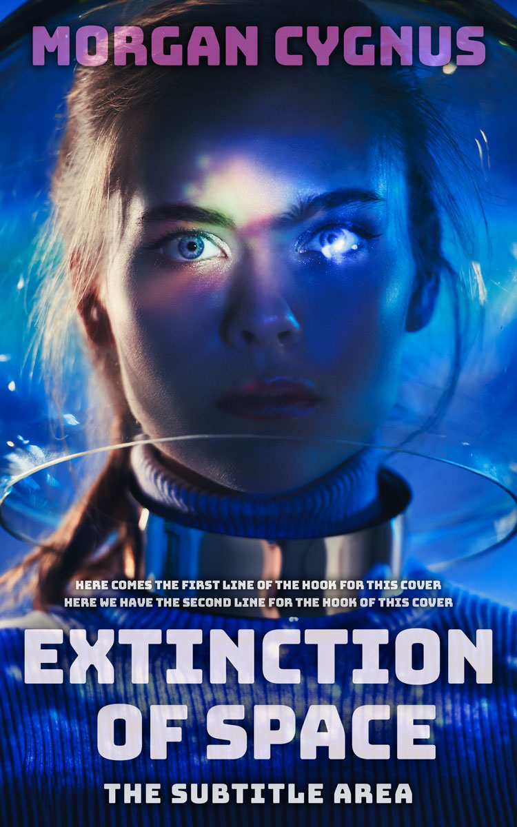 2D view of Pink Swan #15442 - Premade Science Fiction Book Cover