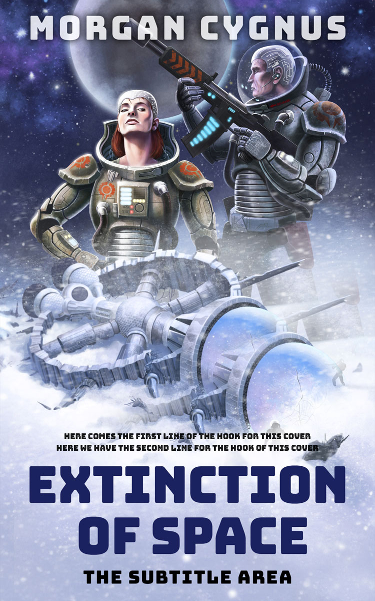 2D view of Premade Science Fiction Book Cover - Blue Haze