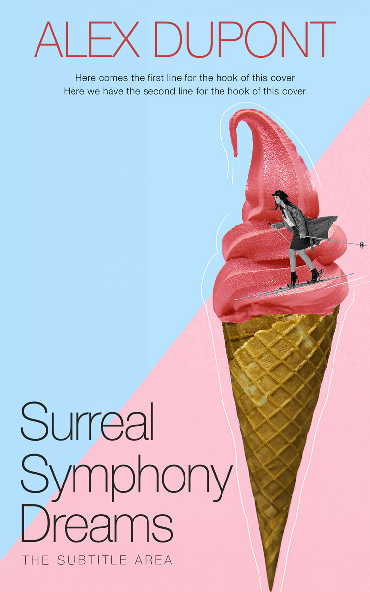 2D view of Premade Abstract Book Cover - Periwinkle Gray