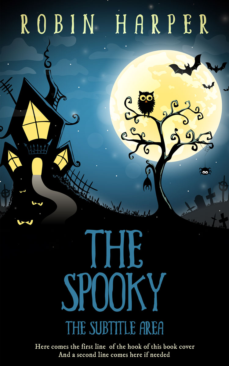 2D view of Double Colonial White #15695 - Premade Horror Book Cover