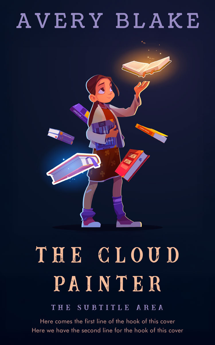 2D view of Ebony #17180 - Premade Fantasy Book Cover