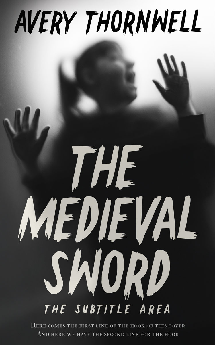 2D view of Premade  Book Cover - Quill Gray #17845 | BookCoverZone*