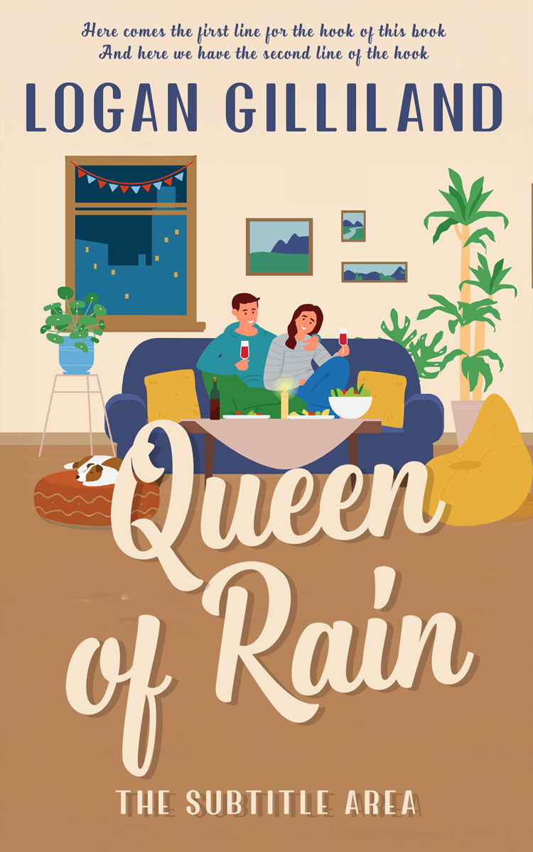 2D view of Premade Romance Book Cover - Almond #17864 | BookCoverZone*