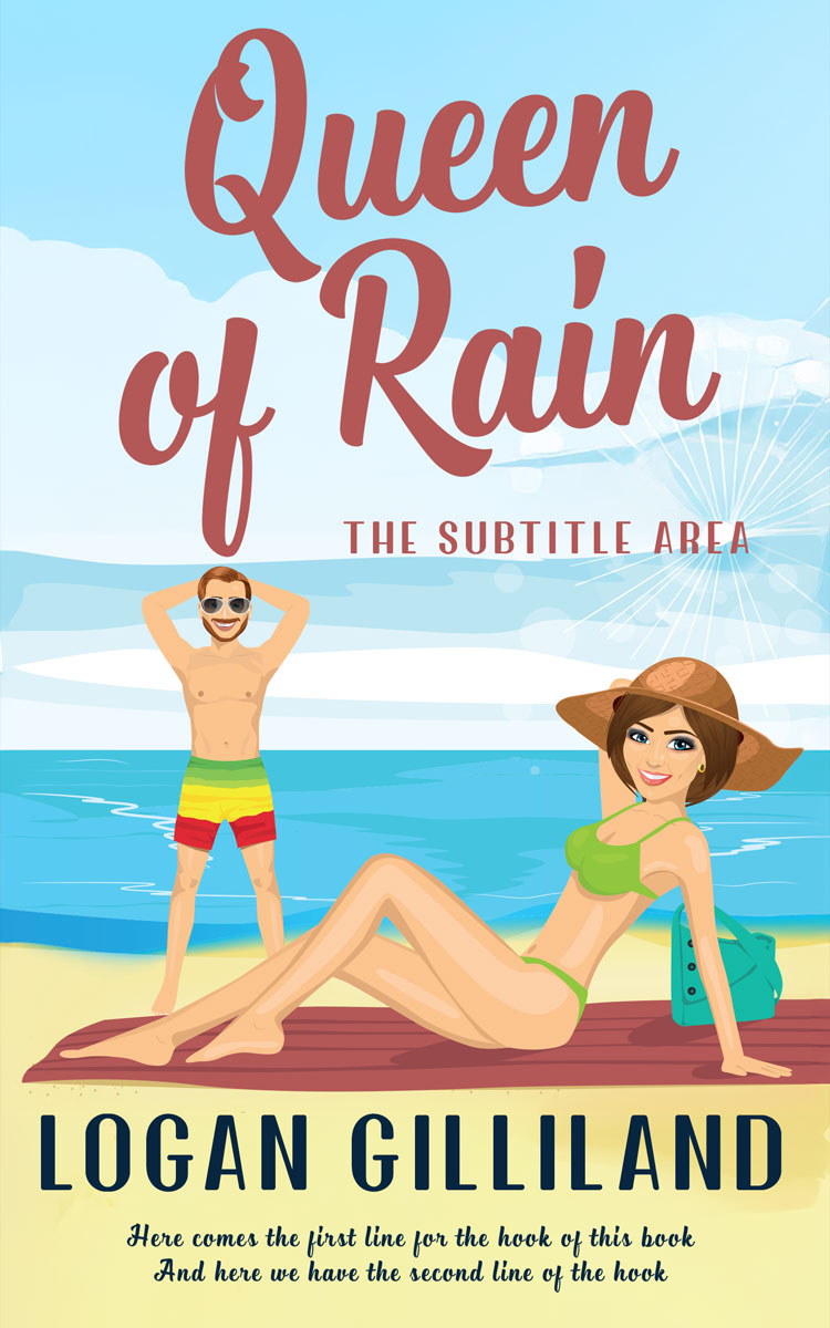 2D view of Premade Romance Book Cover - Surf Crest #17867 | BookCoverZone*