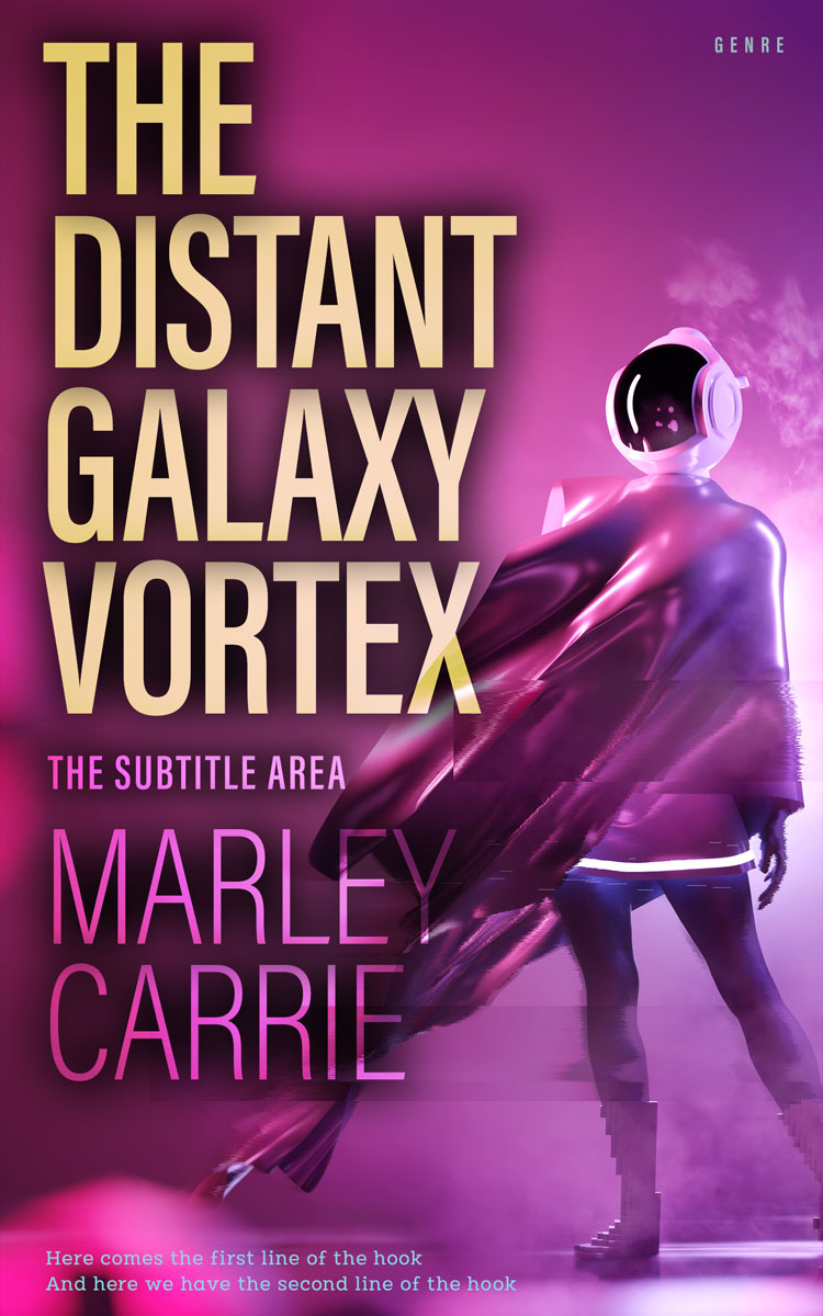 2D view of Premade Science Fiction Book Cover - Plum