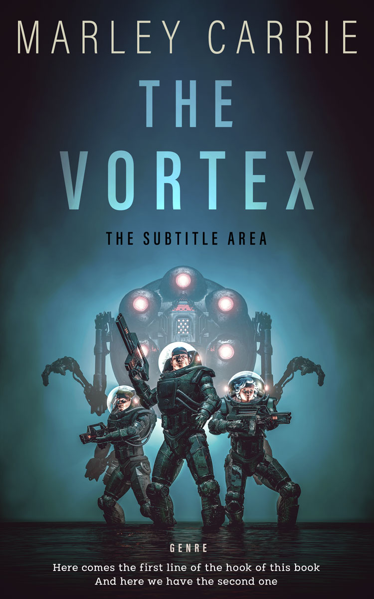 2D view of Premade Science Fiction Book Cover - Outer Space