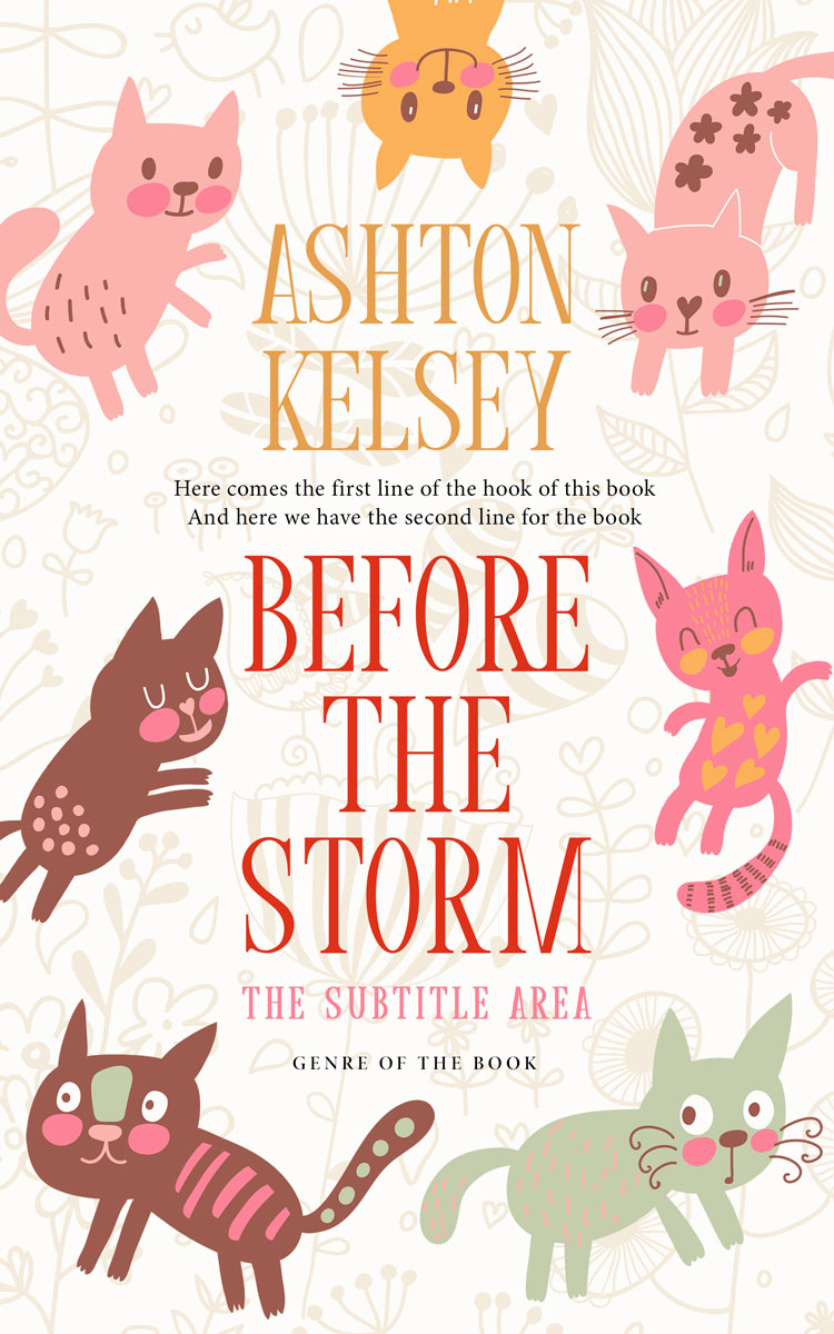 2D view of Premade Children's Book Cover - White Linen