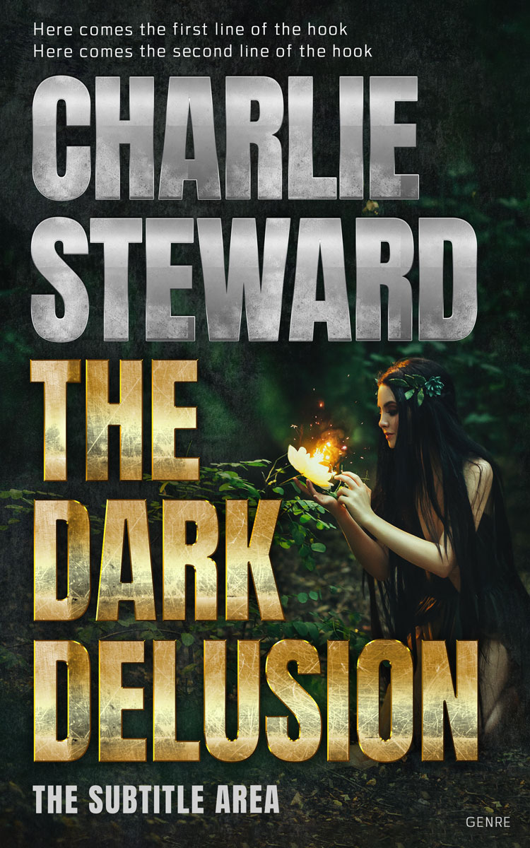 2D view of Premade Fantasy Book Cover - Heavy Metal