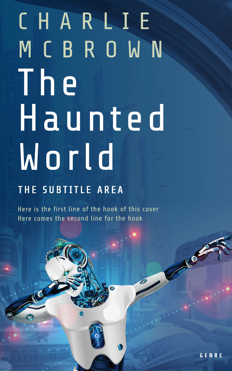 2D view of Premade Science Fiction Book Cover - Astronaut