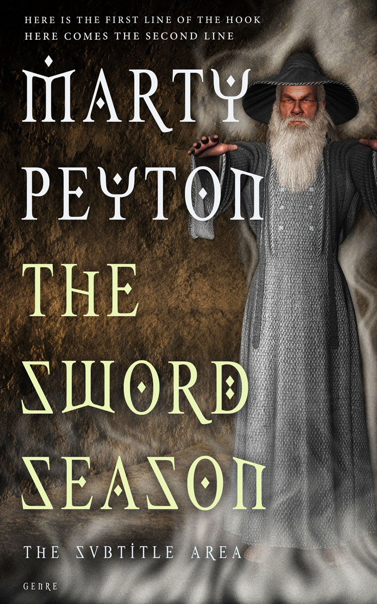 2D view of Taupe #21631 - Premade Fantasy Book Cover