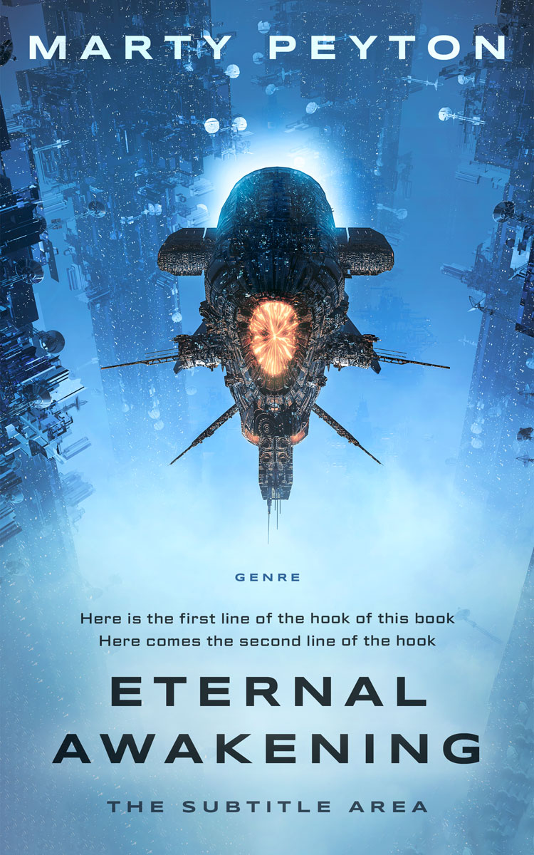 2D view of Steel Blue #21787 - Premade Science Fiction Book Cover