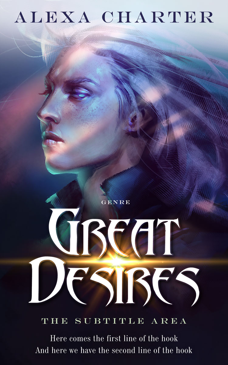 2D view of Steel Gray #21947 - Premade Fantasy Book Cover