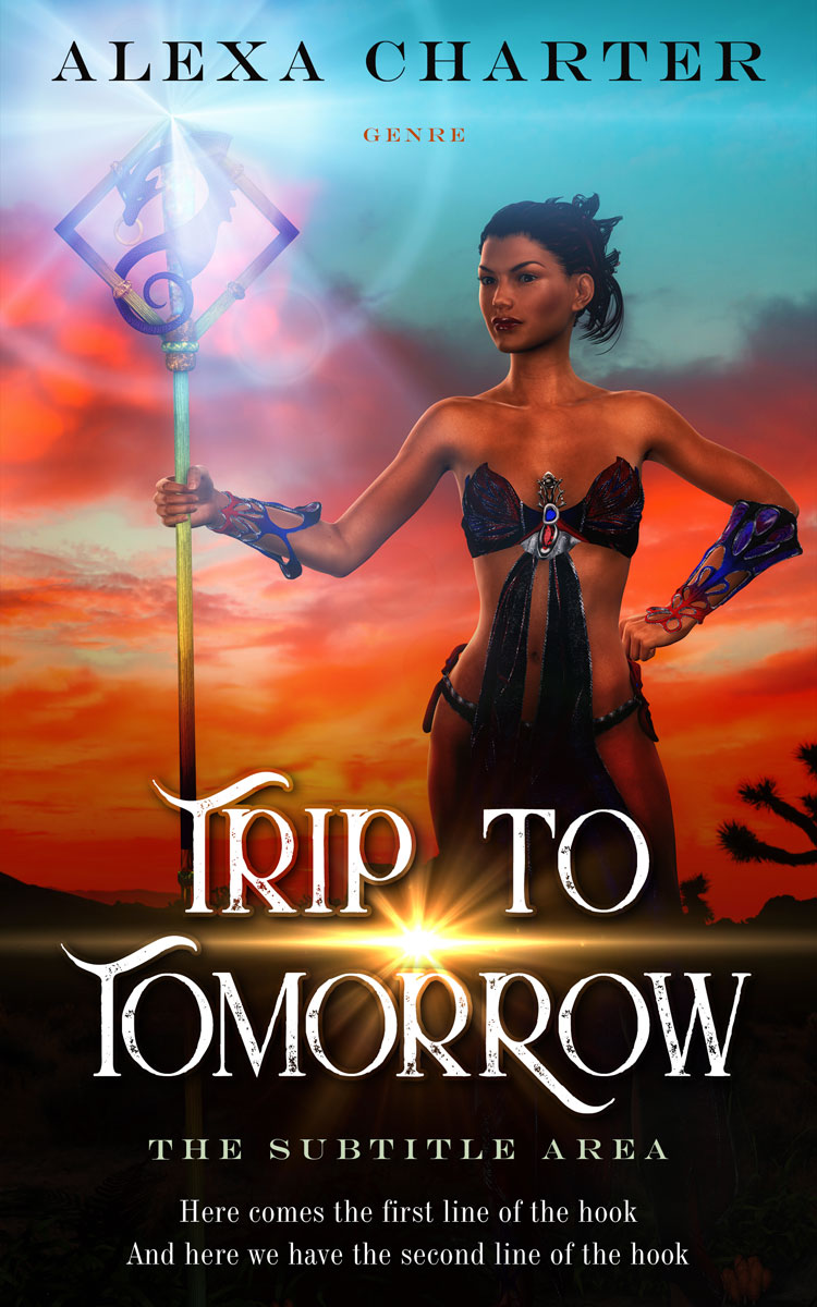 2D view of Burning Sand #21949 - Premade Fantasy Book Cover